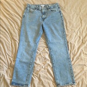 Blue Straight Leg Denim Jeans